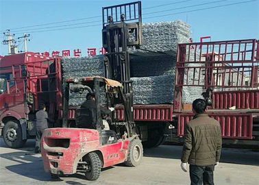 Galfan เคลือบตาข่าย Gabion เสริมแรงสำหรับการก่อสร้างถนนและการควบคุมการกัดเซาะ