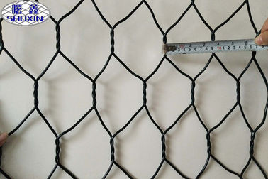 ทอกล่องลวดตาข่าย Gabion ทอ PVC เคลือบ 2.7mm / ขอบลวด 3.4 มม