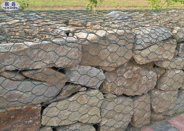 ที่กำหนดเองชุบสังกะสี Galfan Pvc Gabion เสริมผนังยืดหยุ่นป้องกันตาข่าย