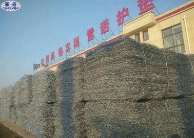 ตะกร้าหินชุบสังกะสีลวดตาข่าย  Gabion หินกรงความต้านทานการกัดกร่อน