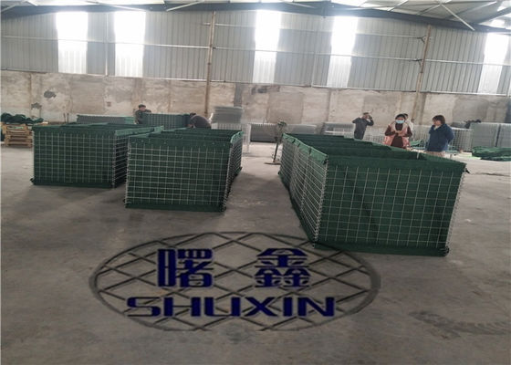 Gabion Military Blast Hesco Baskets การป้องกันการพังทลายของกำแพง Shelter Flood