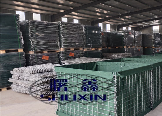 Mil6 Galfan รั้วทหาร Hesco ที่มีอายุการใช้งานยาวนาน