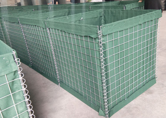 300g Green Geotextile Lined Hesco Defensive Barrier ลวดตาข่าย 4.0 มม