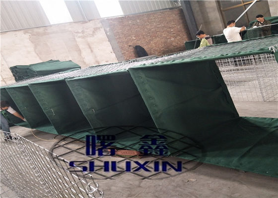 กล่องเกเบี้ยนชุบสังกะสีเติมทราย Hesco Barrier Wall Mil 7