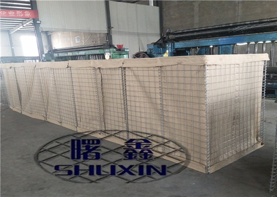 ลวดตาข่ายป้องกันป้อมปราการ Hesco Sand Filled Barriers 4 Cells