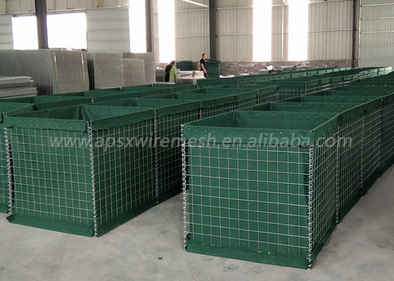 4.0 มม. ชุบสังกะสีรอยตาข่าย Gabion Box Barrier ทหาร