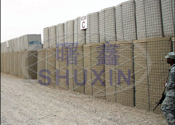 ป้องกันการกัดกร่อนจุ่มร้อนชุบสังกะสี 5mm Hesco Sand Barrier