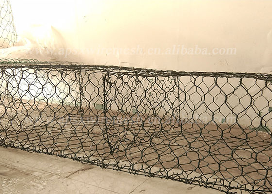 ป้องกันการกัดกร่อน 2x1x1m Stone Filled Gabion Wall Cages