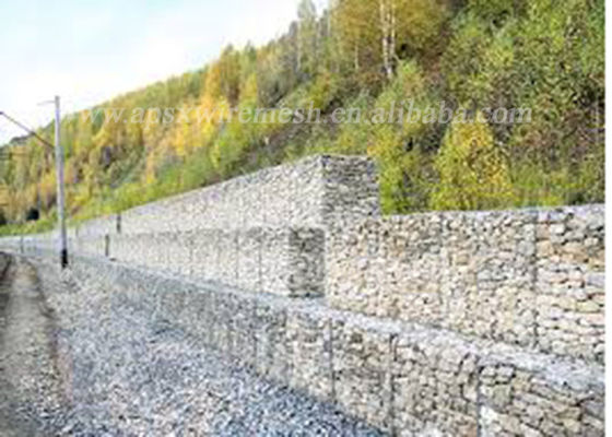 Pvc Coated Galvanized Gabion Wall Cages การควบคุมการกัดเซาะ