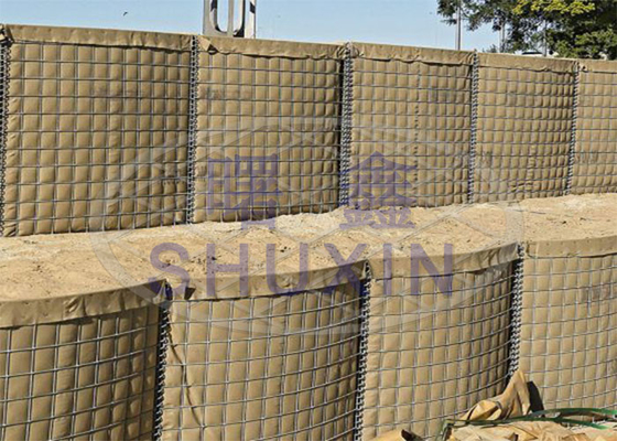 การเชื่อมลึกสังกะสี Hesco Bastion Barrier Mil5 Perimeter Security Wall Shooting Range