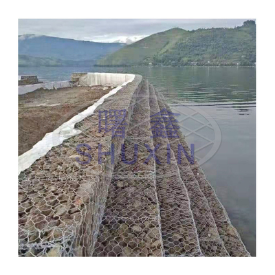 8 * 10 ซม. 2.7 มม. ตะกร้าลวดเกเบี้ยนชุบสังกะสี / พีวีซีเคลือบ 2x1x1m