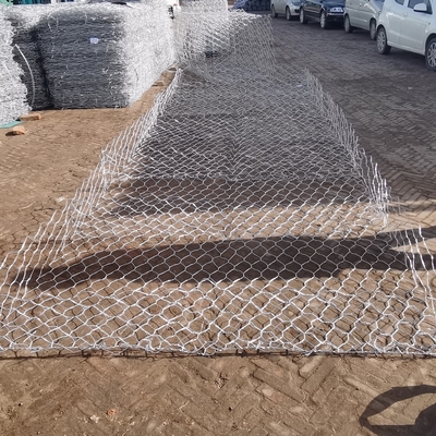 Heavy Duty 3.0 Mm Galfan Mesh Gabion Baskets 2m X 1m X 1m ลวดสำหรับกำแพงกันดิน