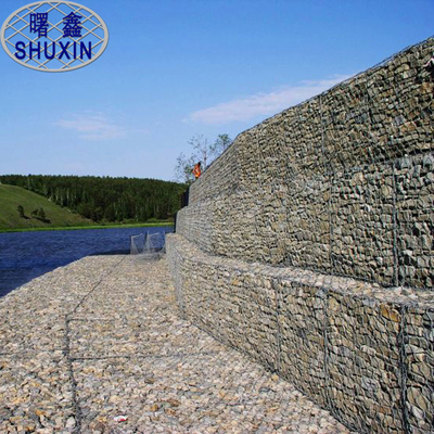Galfan 2*1*1 M Gabion ลวดตาข่ายกล่องหกเหลี่ยมการออกแบบกำแพงกันดิน