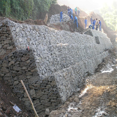Stone 2m Gabion Retaining Wall Baskets กรงลวดตาข่ายเหล็ก