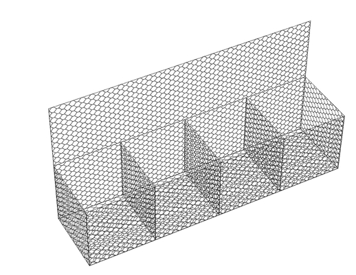 4x1x1m Hexagonal Galvanized Gabions 3.8mm ผนังกันสนิม Fix Stone Filling Units