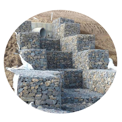 กำแพงกันดิน 1m X 1m X 1m Gabion Box รั้วทอสาม Twist Hexagonal Pvc Coating