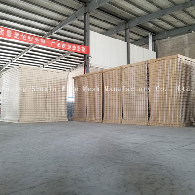 อุปสรรคการป้องกัน 5 มม. รอยลวด Galfan ชุบสังกะสี Hesco Bastion Blast Wall