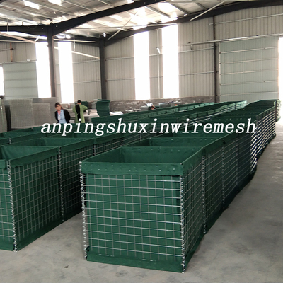 สิ่งกีดขวาง Hesco แบบพับได้ 4 มม. กำแพงป้องกันทหาร Mil 10 Bastion Fence
